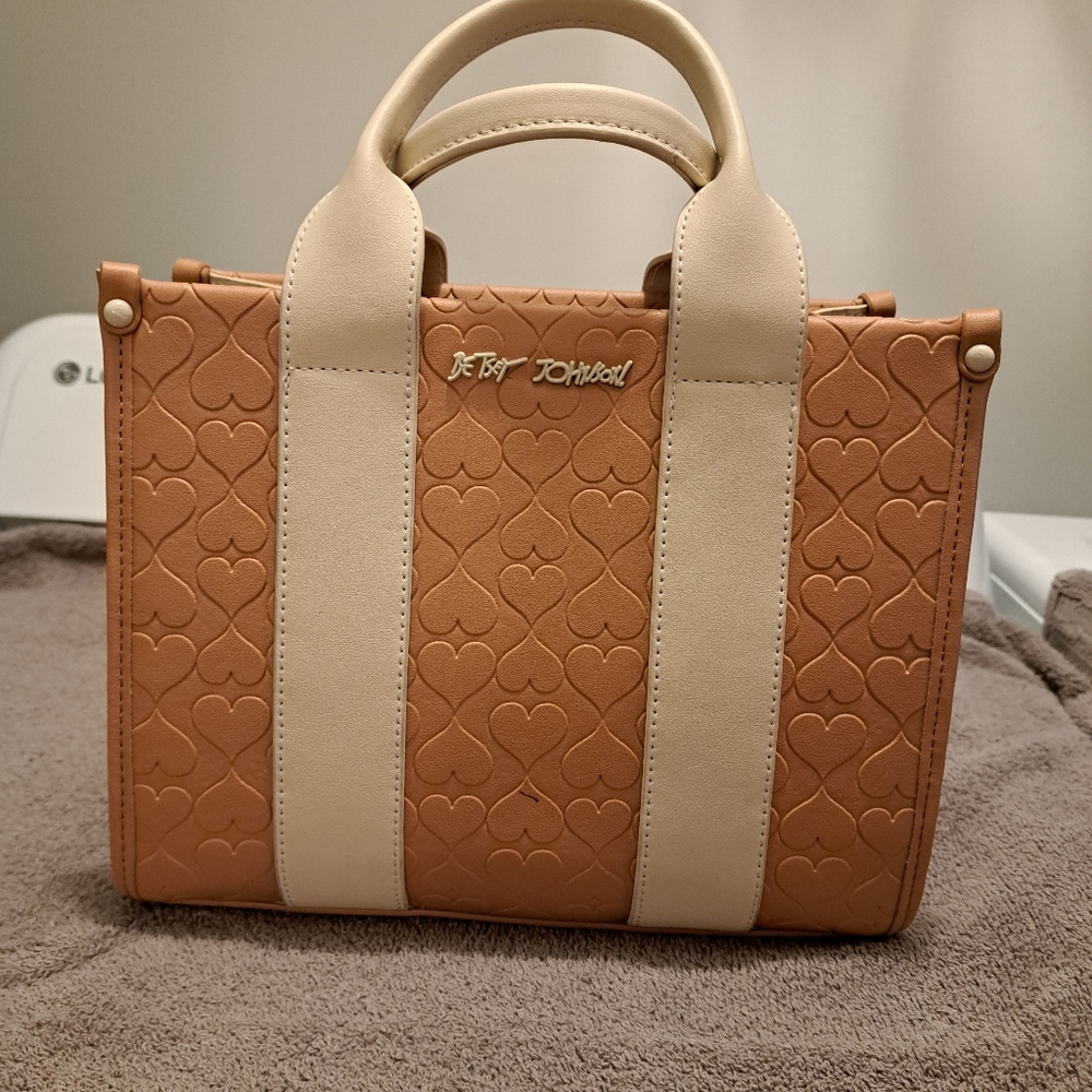 Betsey Johnson Tan and Cream Women's Bag